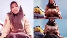 Hijab Pramuka Toket Gede Bulat Basah Kena Air Keringetan